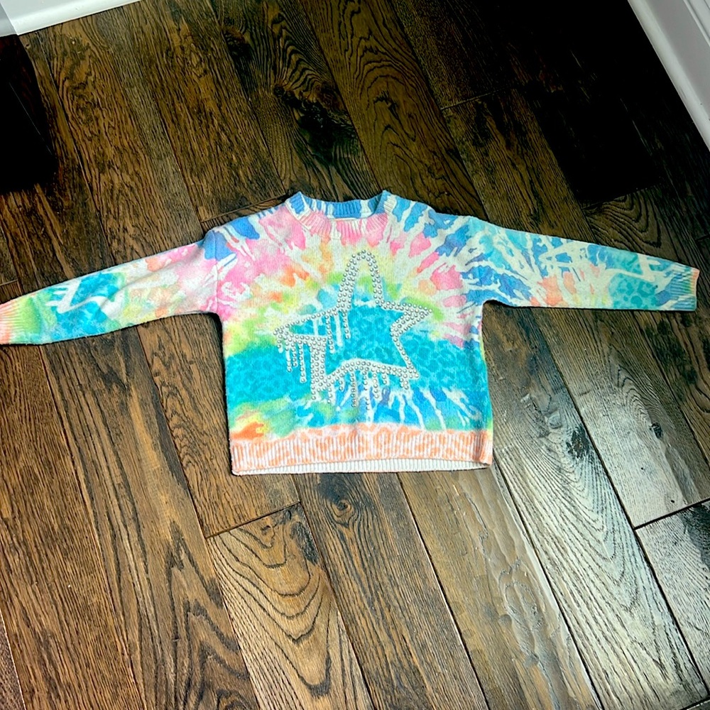 Truly Me by Sara Sara colorful sweater with rhinestones